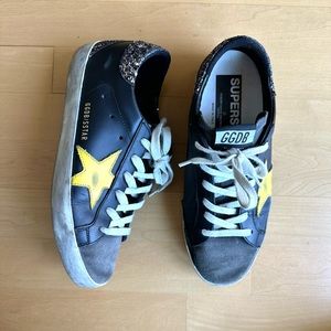 Golden Goose Superstar Sneakers Black-Sparkling Glitter Heel